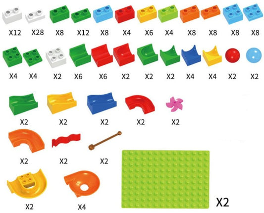Track Building Blocks $63.36 Dana Fashion style: 176pcs Toys & Hobbies Product Name: DIY Variety Slide Block Applicable age: 1.5 years old and above Product material: ABS material Product packaging: color box packaging