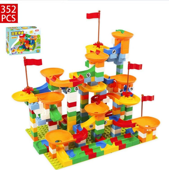 Track Building Blocks $100.49 Dana Fashion style: 352pcs Toys & Hobbies Product Name: DIY Variety Slide Block Applicable age: 1.5 years old and above Product material: ABS material Product packaging: color box packaging