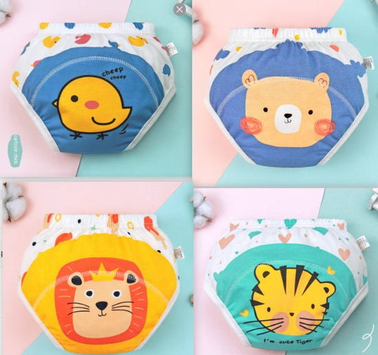 Training Baby Diaper Pants $39.86 Dana Fashion Color: Set3 Size: Size 100 Baby Clothing Product information: Color: pink strawberry rabbit, piyopiyo, blue chickens, green tiger, cream lamb, pink rabbit, light green puppy, striped lion, Blue Bear, Crown li