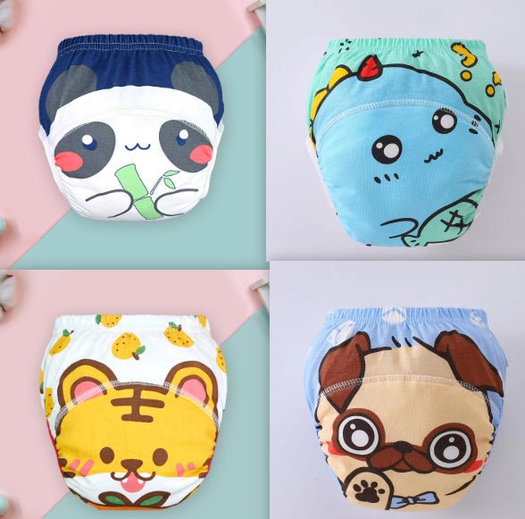 Training Baby Diaper Pants $39.86 Dana Fashion Color: Set4 Size: Size 100 Baby Clothing Product information: Color: pink strawberry rabbit, piyopiyo, blue chickens, green tiger, cream lamb, pink rabbit, light green puppy, striped lion, Blue Bear, Crown li