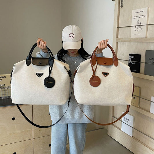 Travel Bag Large Capacity High Sense Lightweight Duffel Bag Travel $58.04 Dana Fashion Color: Black Women's Bags Product information: Lining texture: Polyester Pattern: solid color Applicable scenario: leisure travel Color: brown, black Applicable Gender: