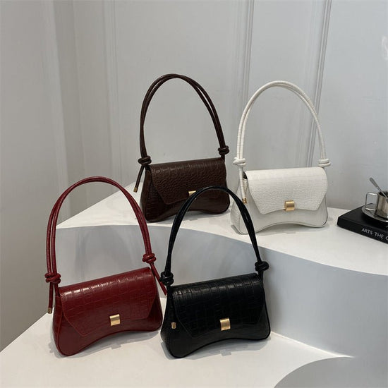 Trendy Retro Lock Simple Underarm Small Square Shoulder Bag $21.97 Dana Fashion Color: Black Women's Bags Product information: Lining texture: no lining Color: brown, black, red, white Outer bag type: clamshell bag Hardness: soft Material: PU Suitcase sha