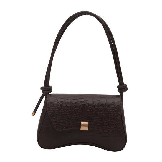 Trendy Retro Lock Simple Underarm Small Square Shoulder Bag $21.97 Dana Fashion Color: Brown Women's Bags Product information: Lining texture: no lining Color: brown, black, red, white Outer bag type: clamshell bag Hardness: soft Material: PU Suitcase sha