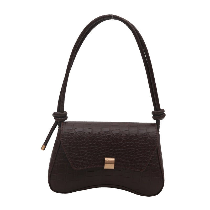 Trendy Retro Lock Simple Underarm Small Square Shoulder Bag $21.97 Dana Fashion Color: Brown Women's Bags Product information: Lining texture: no lining Color: brown, black, red, white Outer bag type: clamshell bag Hardness: soft Material: PU Suitcase sha