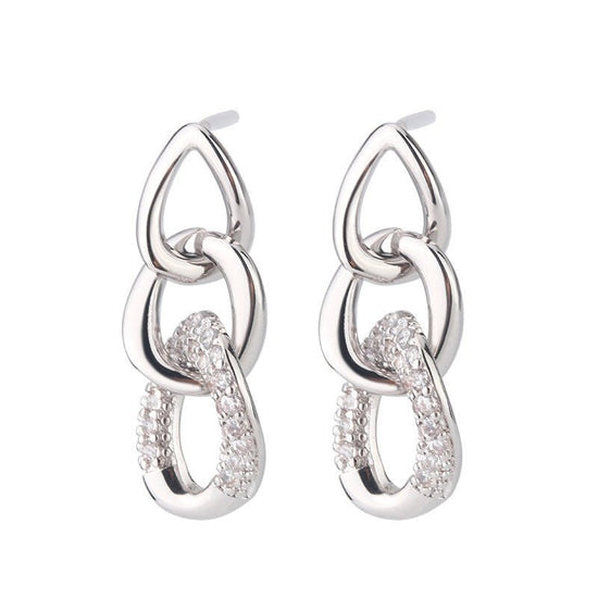 Trendy Special-interest Design Diamond-embedded Three-chain Temperament Auricular Needle $12.81 Dana Fashion Color: White Women's Accessories Product information: Treatment Process: Diamond Color: White Applicable people: Unisex Material: Copper Shape: Ge
