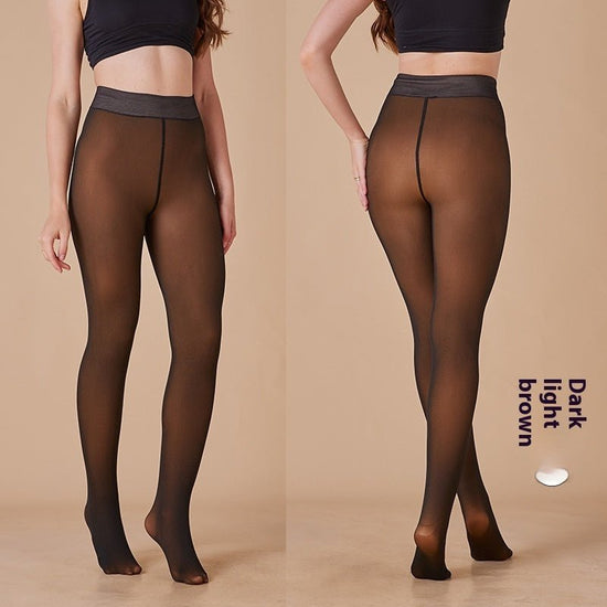 True See-through Fleece-lined Thick Leggings $28.00 Dana Fashion Color: Black And Dark Coffee Size: 200g Suitable For 40to80kg Women's clothing Product information: Pattern: solid color Fabric name: Nylon Color: black see-through crotch, black transparent