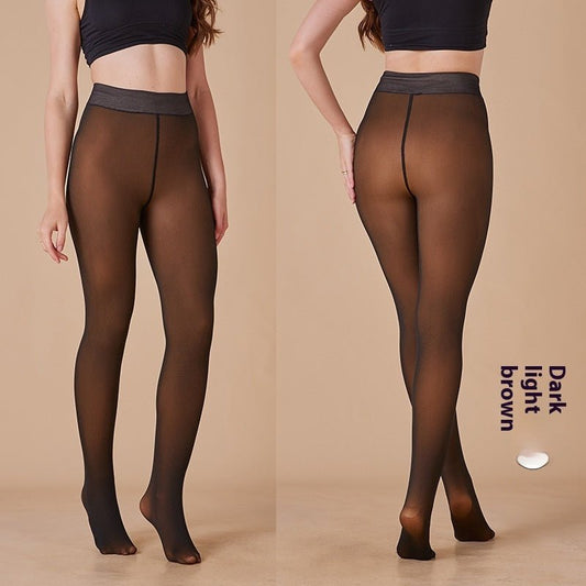 True See-through Fleece-lined Thick Leggings $28.00 Dana Fashion Color: Black And Dark Coffee Size: 200g Suitable For 40to80kg Women's clothing Product information: Pattern: solid color Fabric name: Nylon Color: black see-through crotch, black transparent