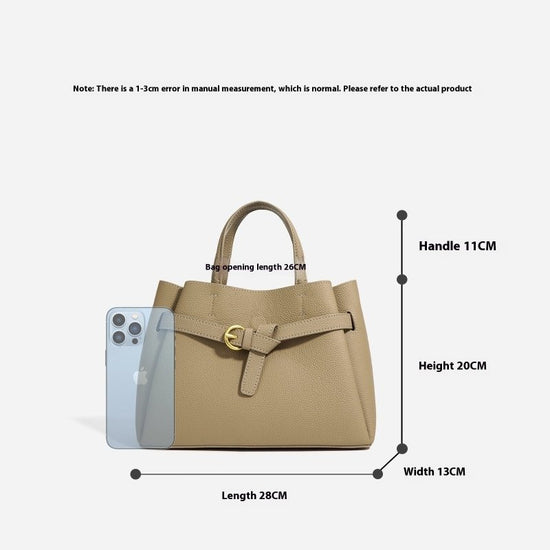 Tuscan Authentic Leather Tactile Feel First Layer Cowhide Mummy Bag $120.00 Dana Fashion Color: Black Women's Bags Product information: Lining texture: polyester cotton Applicable scenario: Daily configuration Color: black, white, khaki, Linen Blue, Brown