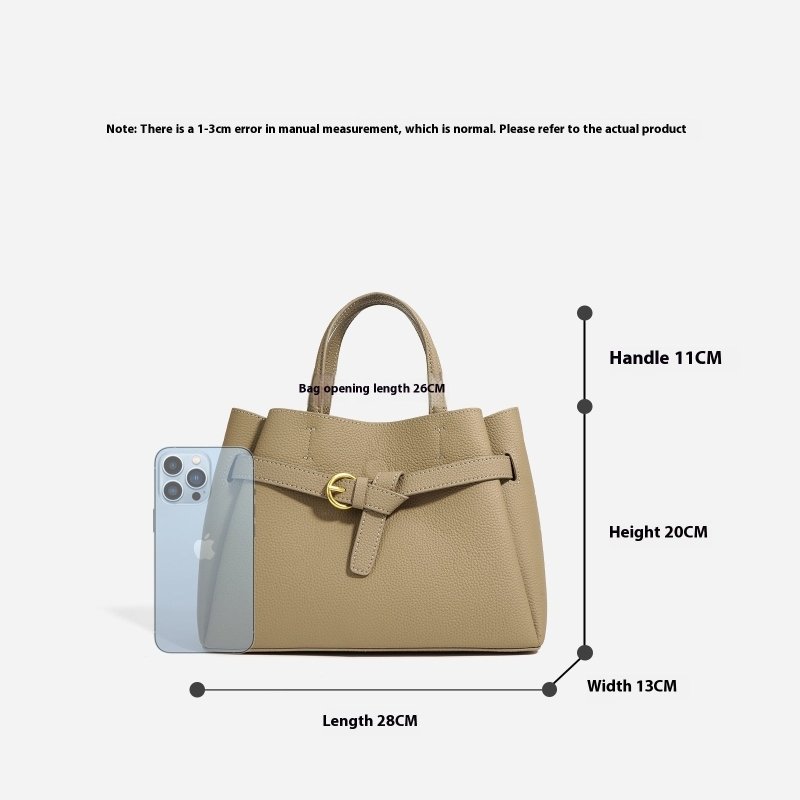 Tuscan Authentic Leather Tactile Feel First Layer Cowhide Mummy Bag $120.00 Dana Fashion Color: Black Women's Bags Product information: Lining texture: polyester cotton Applicable scenario: Daily configuration Color: black, white, khaki, Linen Blue, Brown