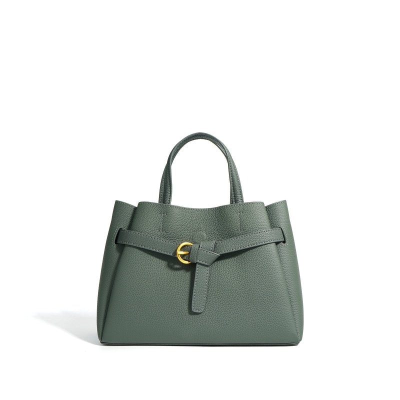 Tuscan Authentic Leather Tactile Feel First Layer Cowhide Mummy Bag $120.00 Dana Fashion Color: Linen Blue Women's Bags Product information: Lining texture: polyester cotton Applicable scenario: Daily configuration Color: black, white, khaki, Linen Blue,