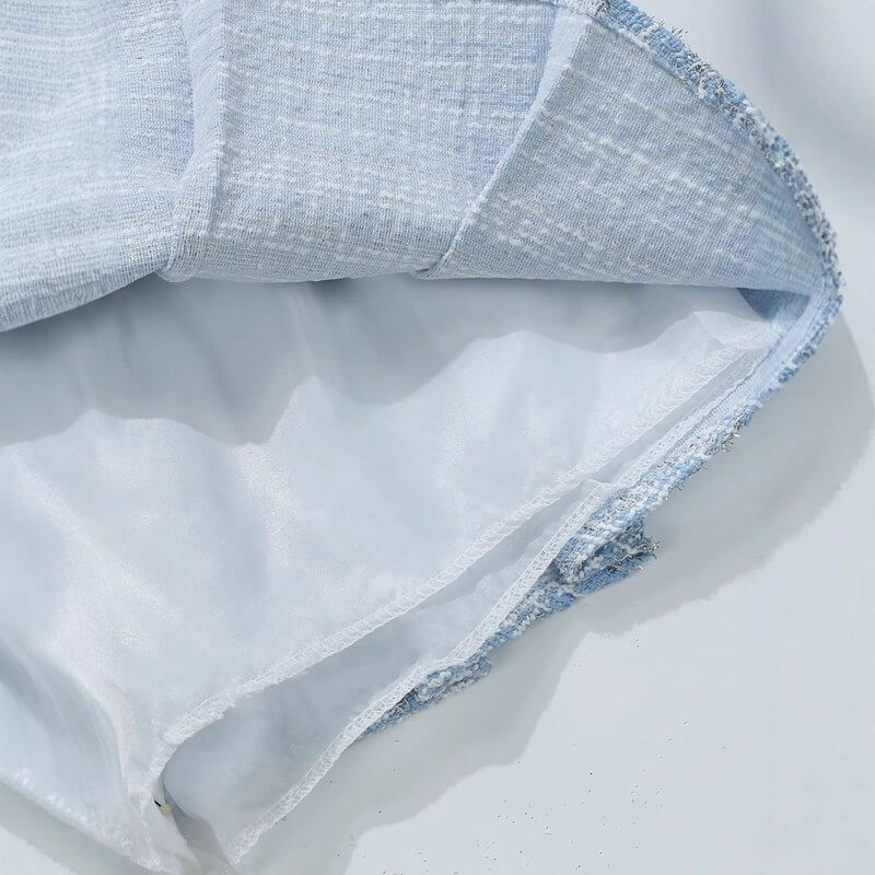 Tweed Bright Silk Plaid Skirt Women's High Sense A- Line $34.50 Dana Fashion Color: Apricot Size: L Women's clothing Product information: Pattern: stripes/Plaid Fabric name: Tweed Skirt type: pleated skirt Color: apricot, pink, blue, black Elasticity: Mic