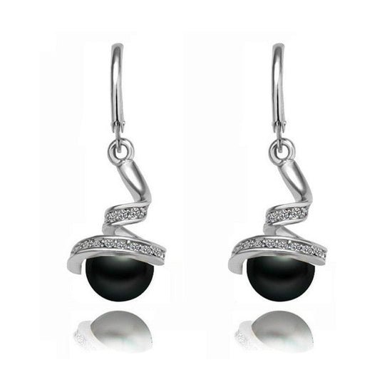 Twisted snake pearl $19.99 Dana Fashion Style: Earrings Color: Silver black Women's Accessories Material: Alloy