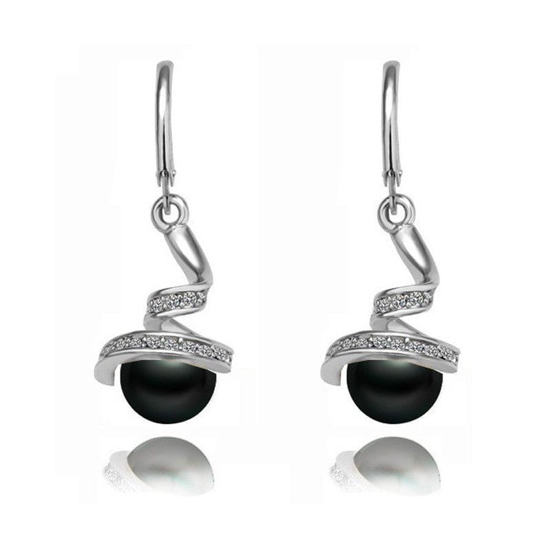 Twisted snake pearl $19.99 Dana Fashion Style: Earrings Color: Silver black Women's Accessories Material: Alloy