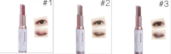 Two-color gradient eye shadow stick $35.86 Dana Fashion Net Weight: Set2 makeup Features: Two-color combination, soft skin, natural smudge, - smear for easy interpretation of changeable style Open method: Take the metal cover first, then push the right bu