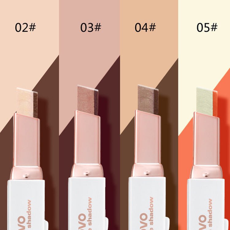 Two-color gradient eye shadow stick $15.21 Dana Fashion Net Weight: 1style makeup Features: Two-color combination, soft skin, natural smudge, - smear for easy interpretation of changeable style Open method: Take the metal cover first, then push the right