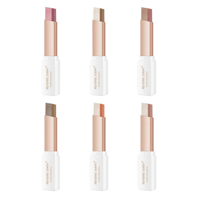 Two-color gradient eye shadow stick $68.33 Dana Fashion Net Weight: 6pc Set makeup Features: Two-color combination, soft skin, natural smudge, - smear for easy interpretation of changeable style Open method: Take the metal cover first, then push the right