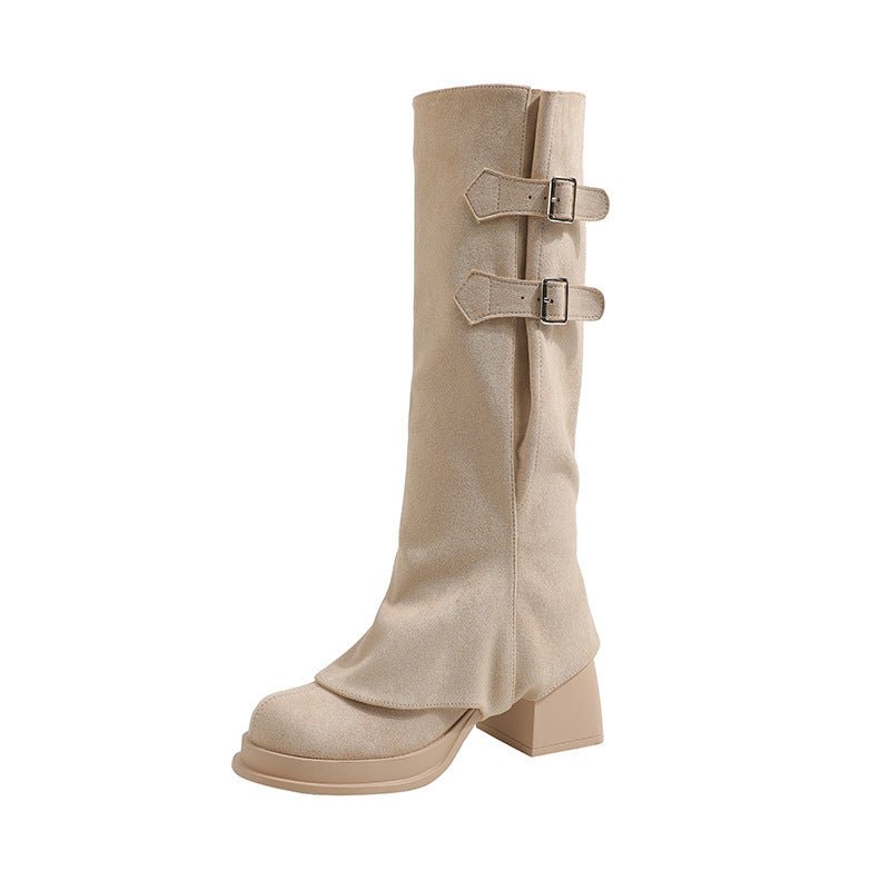 Two-way Wear Long Boots Removable High Heel High Leg Boot $69.99 Dana Fashion Color: Apricot Plus Velvet Size: 35 Women's shoes ข้อมูลผลิตภัณฑ์: สี: สีแอปริคอทแบบเดี่ยว, สีน้ำตาลแบบเดี่ยว, สีแอปริคอทขนแกะแบบโพลาร์, สีน้ำตาลขนแกะ แบบโพลาร์ ความยาวของถุงเท้
