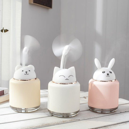 Ultrasonic Air Humidifier for Home Office Cartoon Rabbit 250ML USB Essential Oil Diffuser LED Light Lamp $39.15 Dana Fashion Color: Beige style: Without Fan Beauty Tools Overview ♥ product features: fine skin, two-spray mode, ambient night light, quiet wo