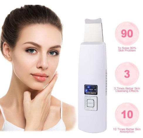 Ultrasonic Skin Scrubber Face Cleanser Blackhead Acne Removal Facial Spa Vibration Massager Ultrasound Peeling Clean Machine 394 $43.50 Dana Fashion specification: EU Beauty Tools Produc Ultrasonic shovel blade function 1, pain sore: Ultrasonic vibration,