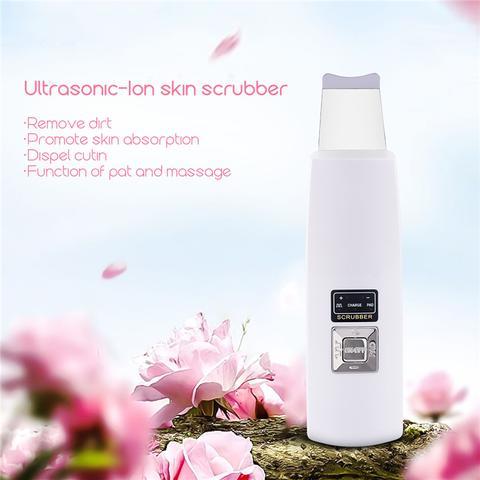 Ultrasonic Skin Scrubber Face Cleanser Blackhead Acne Removal Facial Spa Vibration Massager Ultrasound Peeling Clean Machine 394 $43.50 Dana Fashion specification: EU Beauty Tools Produc Ultrasonic shovel blade function 1, pain sore: Ultrasonic vibration,