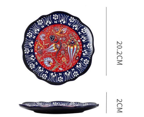 Underglaze Ceramic Tableware Bohemian Household Dishes $44.47 Dana Fashion Color: F1 Dana's Kitchen Product information: Product category: Bowl Material: Ceramic Pattern: Flower Shape: Round Color: A, B, C, D, E, F, G, H, L, M A1: Red Polkadot - 8 inch di