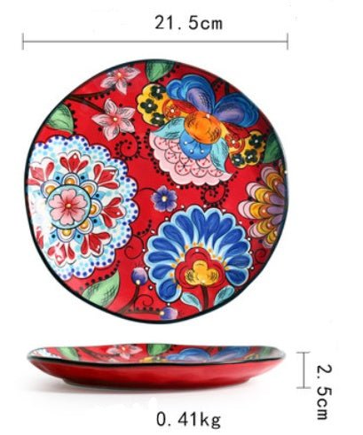 Underglaze Ceramic Tableware Bohemian Household Dishes $47.22 Dana Fashion Color: Style1 Dana's Kitchen Product information: Product category: Bowl Material: Ceramic Pattern: Flower Shape: Round Color: A, B, C, D, E, F, G, H, L, M A1: Red Polkadot - 8 inc