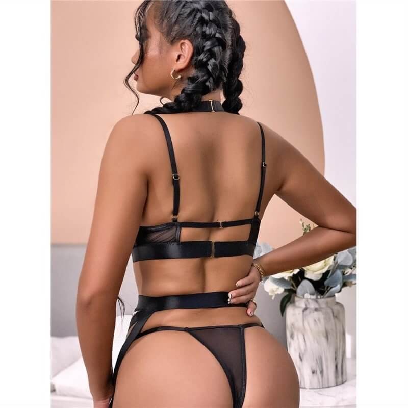 Underwear Leopard Print Three-point Underwear Set Straps $29.50 Dana Fashion Color: Leopard print Size: 2XL Women's clothing Product Information: Style: three-pointed Fabric name: polyester Applicable gender: female Color：Leopard print Main fabric content