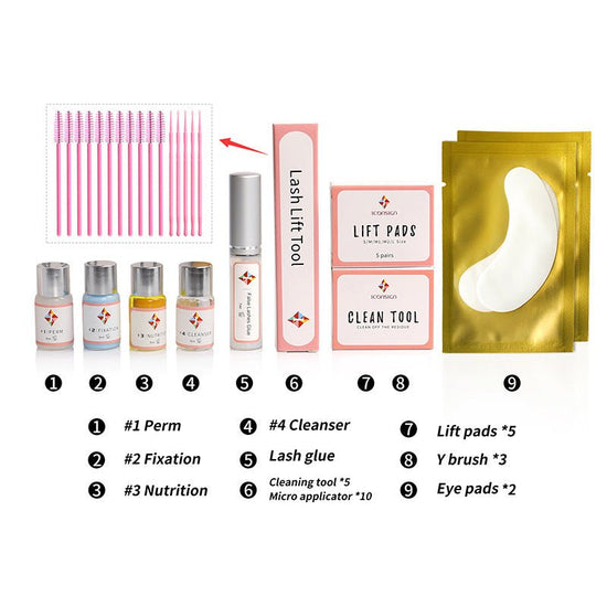 Upgrade Version Lash Lift Kit ICONSIGN Lifting Perm Eyelash Eyes Makeup Tools $113.09 Dana Fashion Color: Same as Photos makeup Upgrade Version Lash Lift Kit Lifting Eyelashes Lashes Perm And Can Do Your Logo Keep 6 weeks of curled lashes without falsies,