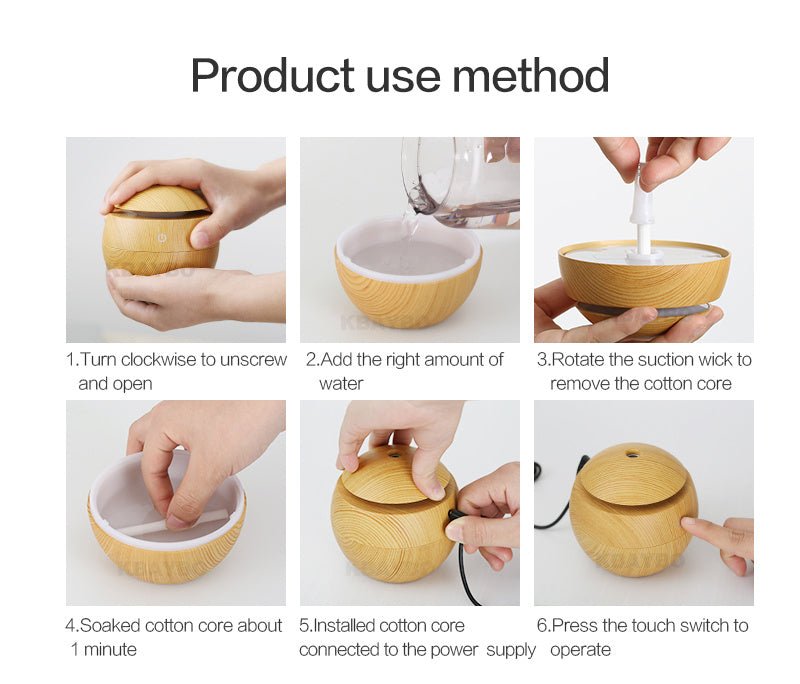 USB Aroma Essential Oil Ultrasonic Cold Steam Diffuser Air Humidifier Purifier 7 Color Change LED Night Light for Home Office $25.00 Dana Fashion Color: 1 Dark wood Beauty Tools Overview: Why you need this small USB Ultrasonic Humidifier? Make your home s