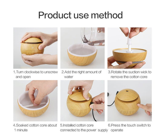 USB Aroma Essential Oil Ultrasonic Cold Steam Diffuser Air Humidifier Purifier 7 Color Change LED Night Light for Home Office $25.00 Dana Fashion Color: 1 Dark wood Beauty Tools Overview: Why you need this small USB Ultrasonic Humidifier? Make your home s