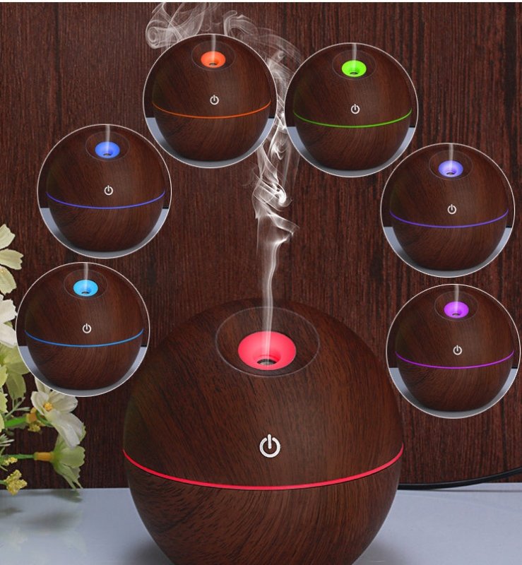 USB Aroma Essential Oil Ultrasonic Cold Steam Diffuser Air Humidifier Purifier 7 Color Change LED Night Light for Home Office $25.00 Dana Fashion Color: 1 Dark wood Beauty Tools Overview: Why you need this small USB Ultrasonic Humidifier? Make your home s