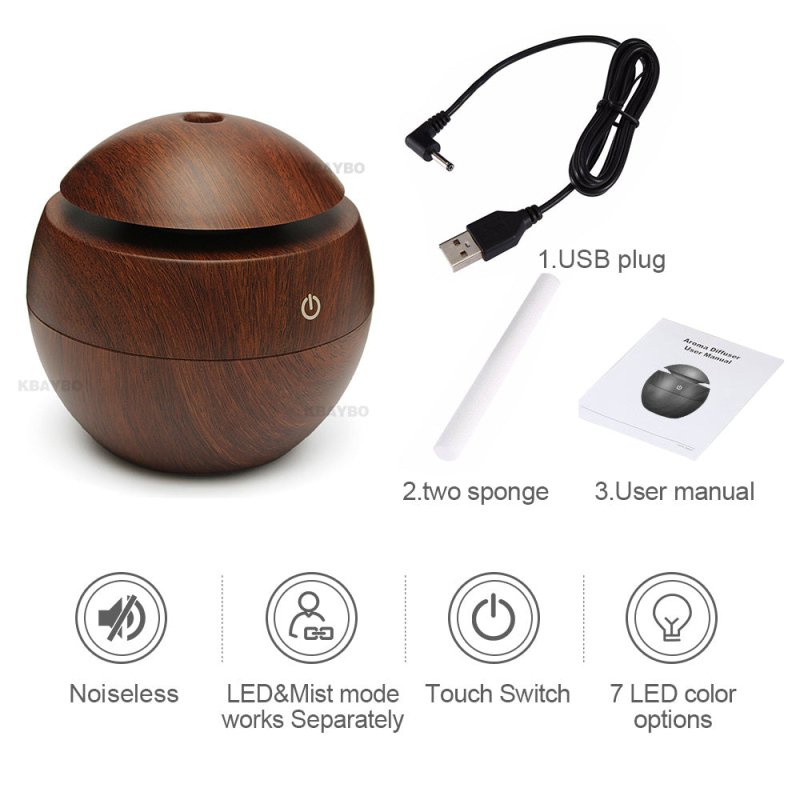 USB Aroma Essential Oil Ultrasonic Cold Steam Diffuser Air Humidifier Purifier 7 Color Change LED Night Light for Home Office $25.00 Dana Fashion Color: 1 Dark wood Beauty Tools Overview: Why you need this small USB Ultrasonic Humidifier? Make your home s