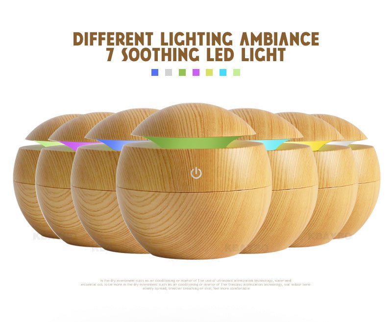 USB Aroma Essential Oil Ultrasonic Cold Steam Diffuser Air Humidifier Purifier 7 Color Change LED Night Light for Home Office $25.00 Dana Fashion Color: 1 Dark wood Beauty Tools Overview: Why you need this small USB Ultrasonic Humidifier? Make your home s