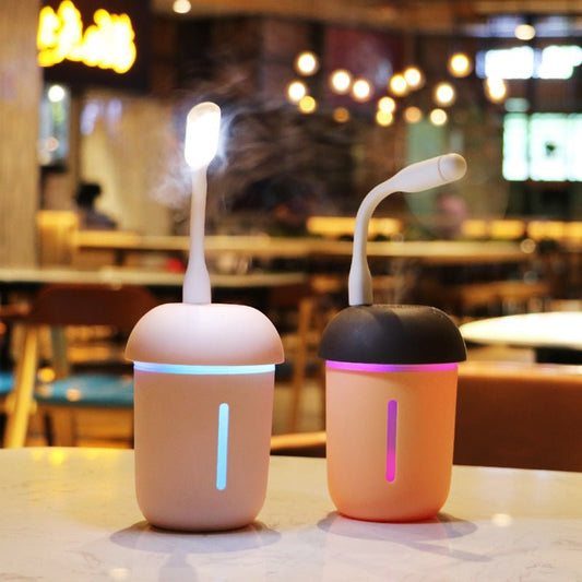 USB charging household air purifier multifunctional water replenishing instrument fan, night light three in one mushroom humidifier $30.50 Dana Fashion Color: Coffee Product specification: Built Beauty Tools 1