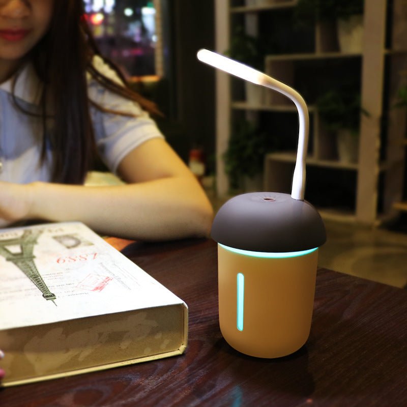 USB charging household air purifier multifunctional water replenishing instrument fan, night light three in one mushroom humidifier $30.50 Dana Fashion Color: Coffee Product specification: Built Beauty Tools 1