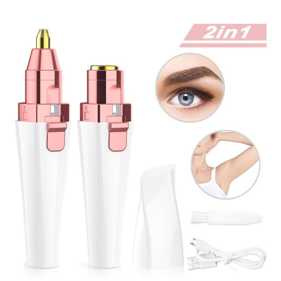 USB Charging Lipstick Shaver 2 In 1 Mini Electric Eyebrow Trimmer Facial Shaver Hair Removal Instrument $46.22 Dana Fashion power: USB Beauty Tools Product Information Material: Abs+Uv Power Supply Mode: Usb Power Mode: Electric Model: 202b Cleaning Type: