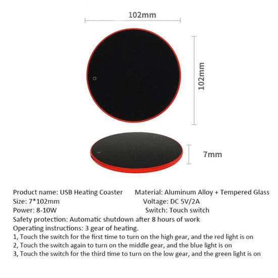 USB Coffee Mug Cup Warmer Milk Tea Water Cup Heating Electric Touch Pad Temperature Adjustable Hot Tea Maker Heater Warmer $35.50 Dana Fashion Color: Black Electrical outlet: TypeC Dana's Kitchen Emphasize: 1. The product only includes the heating coaster
