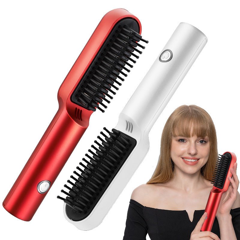 USB Portable Hot Air Comb Rechargable Professional Hair Dryer Brush 2 In1 Mini Hair Straightener Curler Brush Hair Styler $22.27 Dana Fashion Color: Black Electrical outlet: USB style: 2600MAH battery Beauty Tools Product information: 1. 25W power 2. 1865