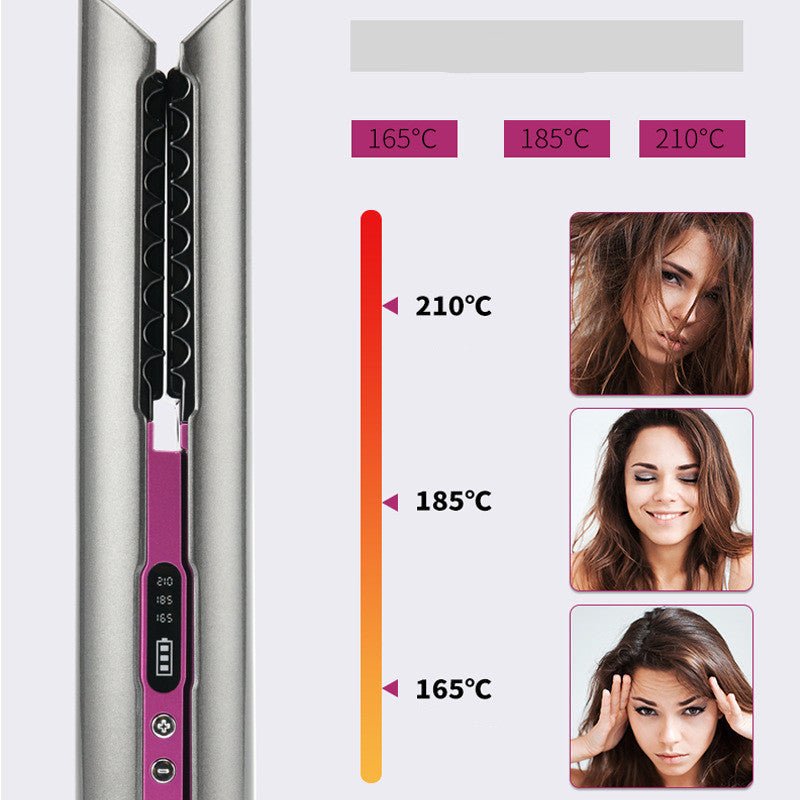 USB Wireless Charging Hair Straightener Comb $55.00 Dana Fashion Color: Purple Electrical outlet: USB Beauty Tools Product information: Diameter of the heat conductor: 16MM-20MM Product category: roll and straight dual-use Power supply mode: USB cable TYP