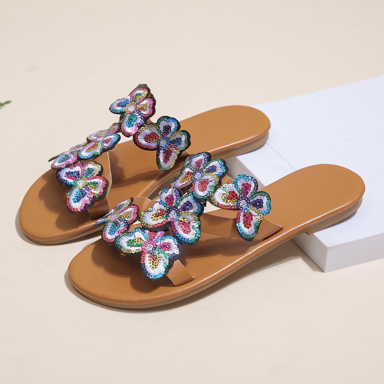 Vacation Light Butterfly Plus Size Beach Sandals $31.52 Dana Fashion Style: Three Size: 36 Women's shoes Product information: Lining material: imitation leather Color: three, one word, Cross Size: 36,37,38,39,40,41,42,43 Sole craft: viscose shoes Sole mat