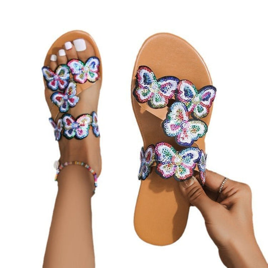 Vacation Light Butterfly Plus Size Beach Sandals $31.52 Dana Fashion Style: Cross Size: 36 Women's shoes Product information: Lining material: imitation leather Color: three, one word, Cross Size: 36,37,38,39,40,41,42,43 Sole craft: viscose shoes Sole mat