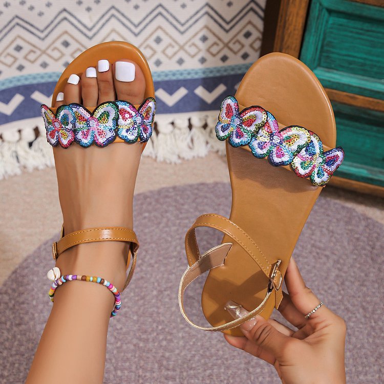 Vacation Light Butterfly Plus Size Beach Sandals $31.52 Dana Fashion Style: One Word Size: 36 Women's shoes Product information: Lining material: imitation leather Color: three, one word, Cross Size: 36,37,38,39,40,41,42,43 Sole craft: viscose shoes Sole