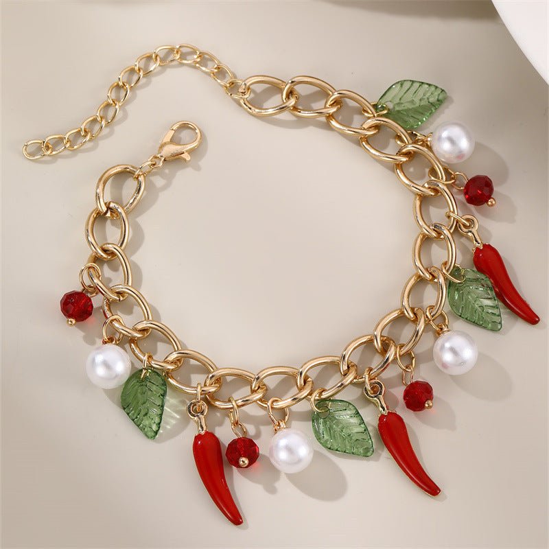 Valentine's Day Bracelet Red Accessories Cherry Bracelet $13.83 Dana Fashion Color: BZ2160lajiao Women's Accessories Product information: Processing Technology: manual Color: BZ2160lajiao,BZ2160yingtao,BZ2160caomei Applicable population: Female Material:
