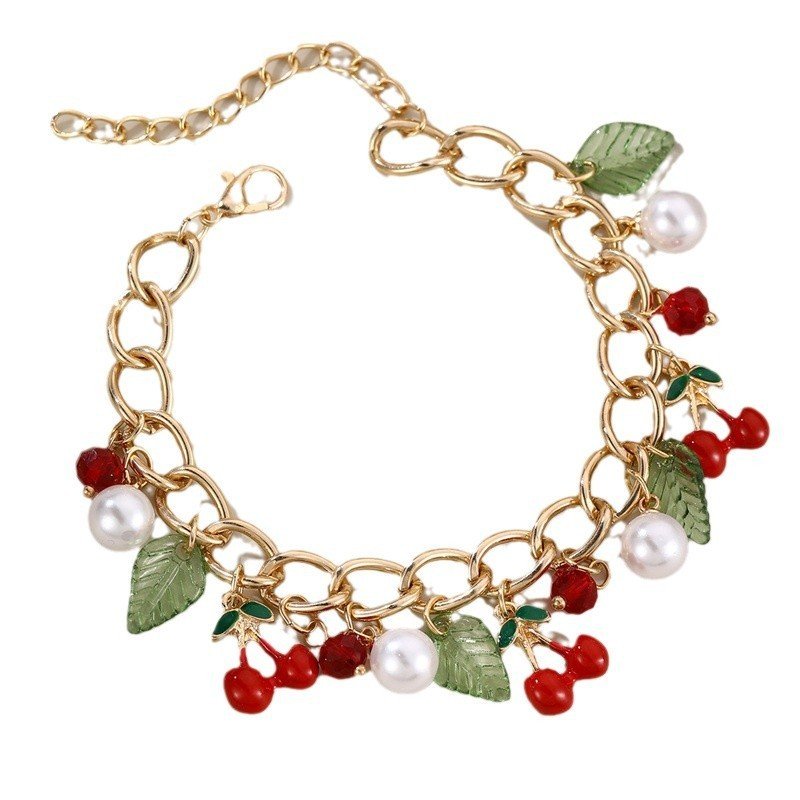 Valentine's Day Bracelet Red Accessories Cherry Bracelet $13.83 Dana Fashion Color: BZ2160caomei Women's Accessories Product information: Processing Technology: manual Color: BZ2160lajiao,BZ2160yingtao,BZ2160caomei Applicable population: Female Material: