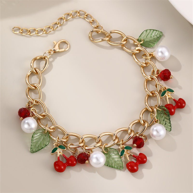 Valentine's Day Bracelet Red Accessories Cherry Bracelet $13.83 Dana Fashion Color: BZ2160yingtao Women's Accessories Product information: Processing Technology: manual Color: BZ2160lajiao,BZ2160yingtao,BZ2160caomei Applicable population: Female Material: