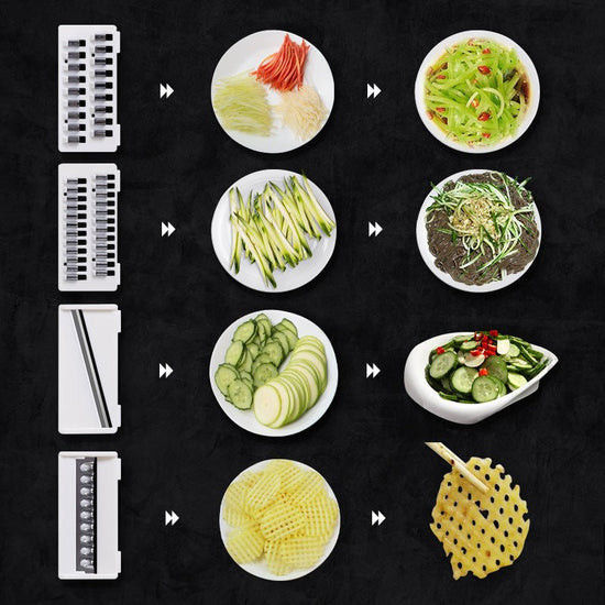 Vegetable Cutter Kitchen Accessories Fruit Potato Peeler Carrot Cheese Grater Vegetable Slicer $31.08 Dana Fashion style: Scoop type Dana's Kitchen Overview *1. Simple operation, cut out new patterns in the kitchen. *2. Four blade designs, which can cut o