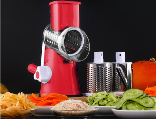 Vegetable Cutter Round Mandoline Slicer Potato Julienne Carrot Grater Cheese $35.50 Dana Fashion Color: Red warehouse: China Dana's Kitchen Overview: - Constructed with ABS, AS, rubber and stainless steel materials,environmental friendly, non-toxic and ta