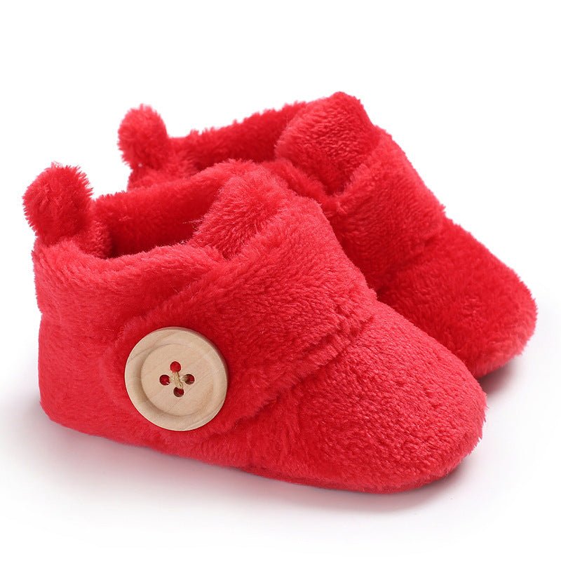 Velcro baby shoes soft soled walking shoes $15.25 Dana Fashion Color: Red Size: 11CM Baby & Mother Product category: walking shoes Applicable gender: Male / female Upper material: Coral / polar fleece Suitable season: Winter Style: Leisure Function: keep