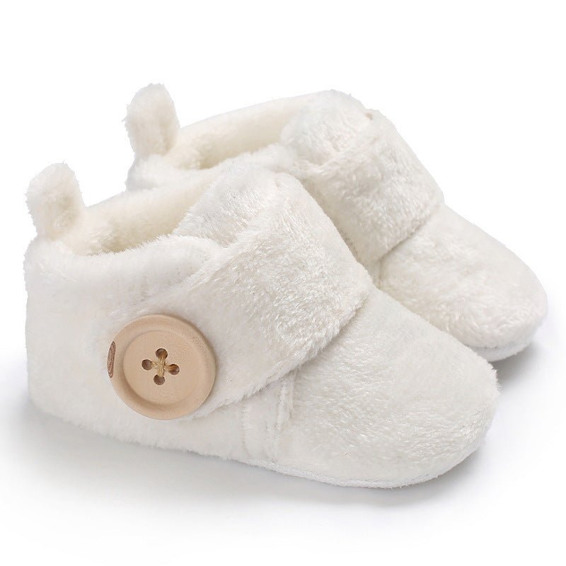 Velcro baby shoes soft soled walking shoes $15.25 Dana Fashion Color: White Size: 11CM Baby & Mother Product category: walking shoes Applicable gender: Male / female Upper material: Coral / polar fleece Suitable season: Winter Style: Leisure Function: kee
