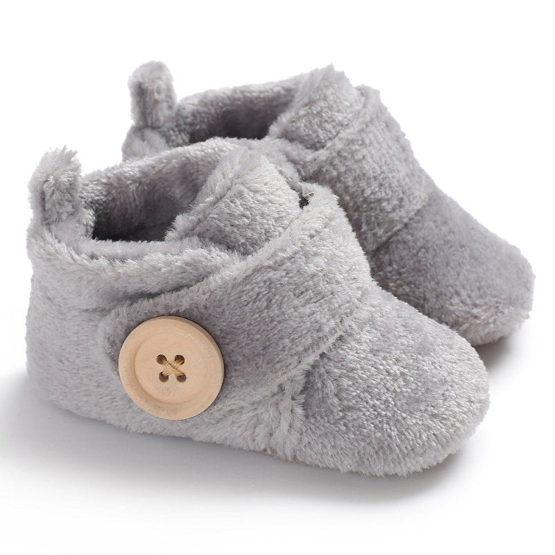 Velcro baby shoes soft soled walking shoes $15.25 Dana Fashion Color: Grey Size: 11CM Baby & Mother Product category: walking shoes Applicable gender: Male / female Upper material: Coral / polar fleece Suitable season: Winter Style: Leisure Function: keep